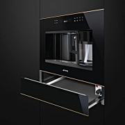 SMEG CMS4601NR Einbau-Kaffeevollautomat, Schwarzglas/Kupfer, 45 cm, mit 5 Jahren Garantie!