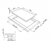 SMEG SI5741D Glaskeramikkochfeld, Induktion, C-Schliff,  75 cm, mit 5 Jahren Garantie!
