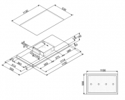 Smeg KSC120B Einbau-Deckenlfter, Weissglas mattiert, 120 cm, mit 5 Jahren Garantie!