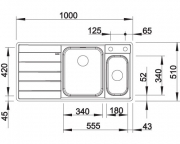 Blanco Axis III 6 S-IF Dampfgar-Edition, Becken links, InFino Ablauf, 522109