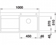 Blanco Divon II 5 S-IF, Becken rechts, InFino Ablauf, 521660