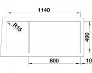 Blanco Divon II 8 S-IF, Becken rechts, InFino Ablauf, 521665