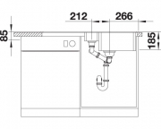 Blanco Idento 6 S Keramik PuraPlus, Farbe kristallweiss gl�nzend, InFino Ablauf, 522122