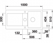 Blanco Idento 6 S Keramik PuraPlus, Farbe magnolia gl�nzend, InFino Ablauf, 522123