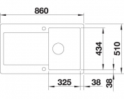 Blanco Idento 45 S Keramik PuraPlus, Farbe kristallweiss gl�nzend, InFino Ablauf, 522115