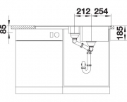 Blanco Idento 6 S-F Keramik PuraPlus, Farbe kristallweiss gl�nzend, InFino Ablauf, 522270