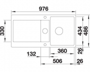 Blanco Idento 6 S-F Keramik PuraPlus, Farbe magnolia gl�nzend, InFino Ablauf, 522271