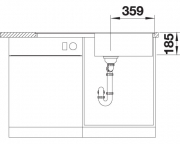 Blanco Idento XL 6 S-F Keramik PuraPlus, Farbe basalt, InFino Ablauf, 522282