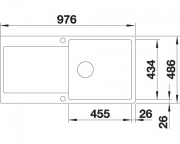 Blanco Idento XL 6 S-F Keramik PuraPlus, Farbe kristallweiss gl�nzend, InFino Ablauf, 522277