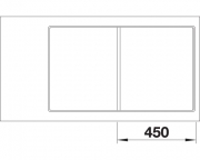 Blanco Idento 45 S-F Keramik PuraPlus, Farbe magnolia glnzend, InFino Ablauf, 522264
