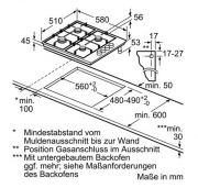Constructa CA114253NL, Autarkes Gaskochfeld, Edelstahl-Design, mit 5 Jahren Garantie!