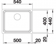 Blanco Etagon 500-IF, Etagenbecken, InFino Ablauf, 521840