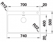 Blanco Andano 700-IF/A, InFino Ablauf, mit PushControl Ablauffernbedienung, 525246