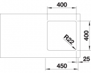 Blanco Andano 400-U, InFino Ablauf, 522959