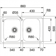 Franke Spark SKX 620-86 Normalrand, 101.0469.738