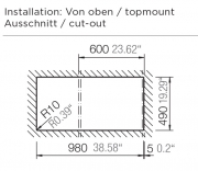 Schock Mono D-100 L A Einbau/Auflage, Carbonium