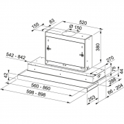 Franke Mythos FMY 908 POT BK, Flachschirmhaube, schwarz, 90 cm, mit 5 Jahren Garantie!