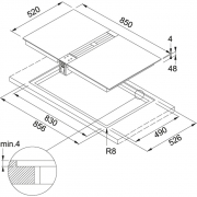 Franke Mythos Kochfeldabzug FMY 905 HE, schwarz, 9 cm, mit 5 Jahren Garantie!