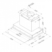 Novy Fusion+ Schrankhaube 780, Schwenkbarer Schirm mit Glas, mit 5 Jahren Garantie