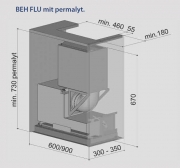 berbel Firstline Unseen BEH 90 FLU Einbauhaube Abluft, mit 5 Jahren Garantie