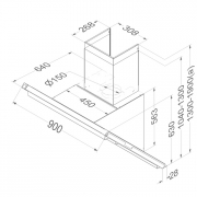 Novy Headline Kopffreihaube 7800,  Edelstahl Wandhaube, Abluftversion, mit 5 Jahren Garantie