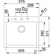 Franke Maris MRG 210-58 flchenbundig, Fragranit+, Farbe Magnolia, 135.0477.395