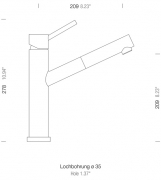 Schock Altos W Zugauslauf, Edelstahl massiv, Hochdruck, 529125 EDM