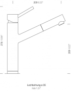 Schock Altos, Zugauslauf, Edelstahl massiv, Niederdruck, 529123 EDM