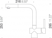Schock Laios Zugauslauf, Edelstahl massiv, Hochdruck, 517120 EDM