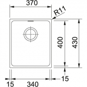 Franke Kubus KBG 210-37 Fragranit+, flchenbndig, Druckknopfventil, Farbe Cashmere, 135.0477.105
