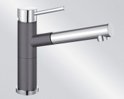 Blanco Alta-S Compact Silgranit-Look, 2-farbig, Farbe muskat/chrom, 521739