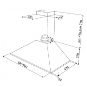Teka DBB 60, Kaminhaube, Edelstahl, 60 cm, EEK: E, mit 5 Jahren Garantie!