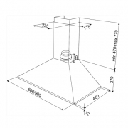 Teka DBB 90, Kaminhaube, Edelstahl, 90 cm, EEK: E, mit 5 Jahren Garantie!