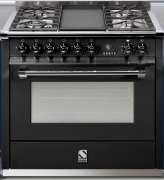 Steel Ascot 90, Rangecooker, 90 cm, Multifunktion, Farbe Schwarz, A9F-6IBA, mit 5 Jahren Garantie!
