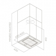 Elica Kuadra Island IX/A/43 Inselhaube Edelstahl, PRF0007655