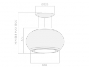 Elica Interstellar BL/F/65 Inselhaube, Edelstahl und Glas Schwarz, PRF0120253A