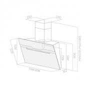 Elica Majestic BL/A/60 Wandhaube Edelstahl und Schwarzglas, PRF0117381
