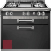 Steel Ascot 90, Kchenmodul, 90 cm, Farbe Bordeauxrot, A9C-6IBR, mit 5 Jahren Garantie!