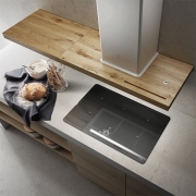 Elica Bio WH/A/90 ROVERE Wandhaube Wei und Eichenholz, PRF0120966