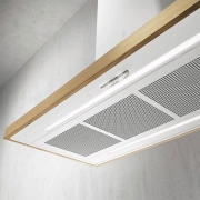 Elica Bio Island WH/A/120x58 ROVERE Inselhaube Wei und Eichenholz, PRF0120967A