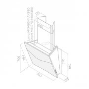 Elica Concetto Spaziale WH/F/75 Wandhaube Cristalplant weiss, PRF0117448. Mit 5 Jahren Garantie!