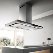 Elica Meteorite Island IX/A/120x60 Inselhaube Edelstahl und schwarzes Glas, PRF0120971A