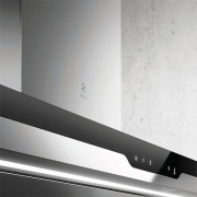 Elica Meteorite Island IX/A/120x60 Inselhaube Edelstahl und schwarzes Glas, PRF0120971A. Mit 5 Jahren Garantie!