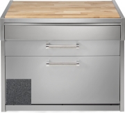 Steel Genesi 120, Arbeitsplatte mit Holzbrett, 120 cm, Farbe Anthrazit, G12C-PCAN, mit 5 Jahren Garantie!