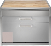 Steel Genesi 120, Arbeitsplatte mit Holzbrett, 120 cm, Farbe Sabbia, G12C-PCSA, mit 5 Jahren Garantie!