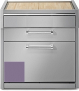 Steel Genesi 90, Arbeitsplatte mit Holzbrett, 90 cm, Farbe Ametista, G9C-PCAA, mit 5 Jahren Garantie!