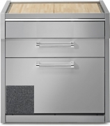 Steel Genesi 90, Arbeitsplatte mit Holzbrett, 90 cm, Farbe Anthrazit, G9C-PCAN, mit 5 Jahren Garantie!