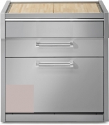 Steel Genesi 90, Arbeitsplatte mit Holzbrett, 90 cm, Farbe Sabbia, G9C-PCSA, mit 5 Jahren Garantie!