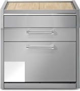 Steel Genesi 90, Arbeitsplatte mit Holzbrett, 90 cm, Farbe Nuvola, G9C-PCNA, mit 5 Jahren Garantie!