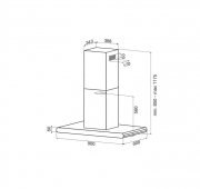 best Arctic Island HF, Inselhaube, schwarz, 90 cm, 07L07000A, BHS94750BA, mit 5 Jahren Garantie!